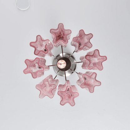 Rosatina Elegant Glass Chandelier with Adjustable Height & Crystal Acc
