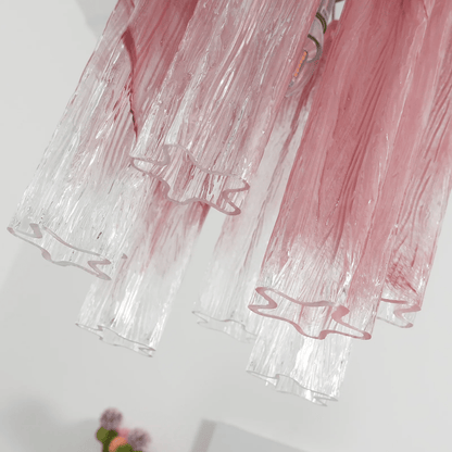 Rosatina Elegant Glass Chandelier with Adjustable Height & Crystal Acc