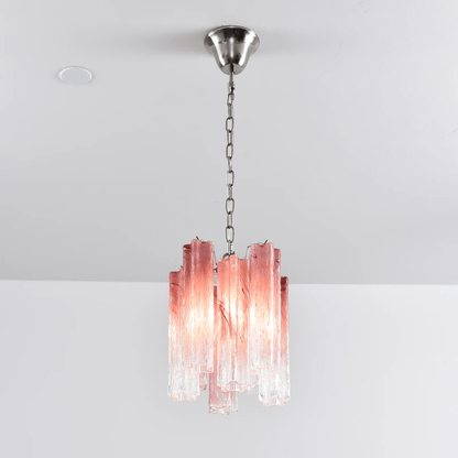 Rosatina Elegant Glass Chandelier with Adjustable Height & Crystal Acc