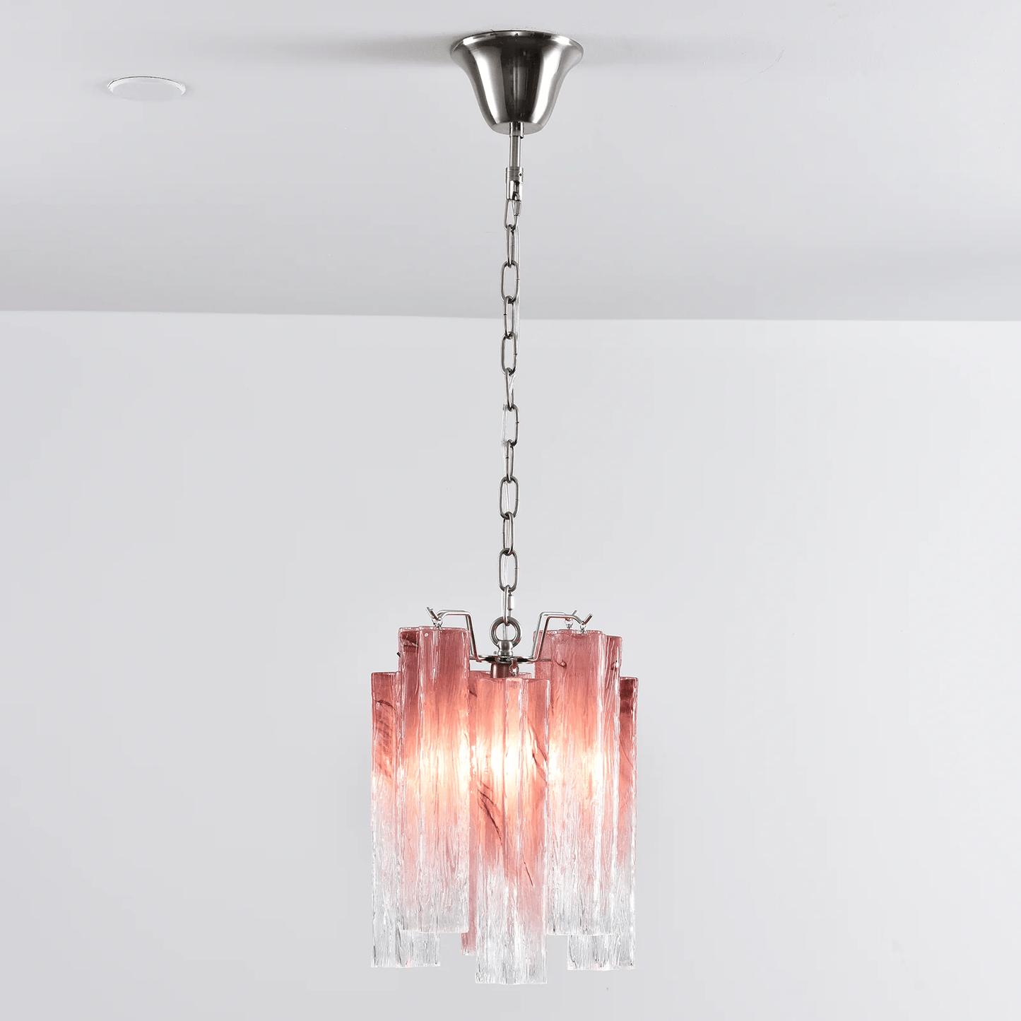 Rosatina Elegant Glass Chandelier with Adjustable Height & Crystal Acc
