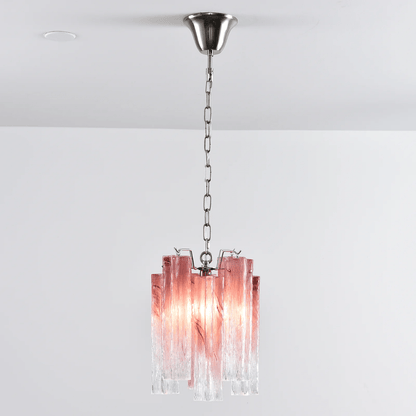 Rosatina Elegant Glass Chandelier with Adjustable Height & Crystal Acc