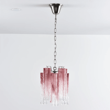 Rosatina Elegant Glass Chandelier with Adjustable Height & Crystal Acc