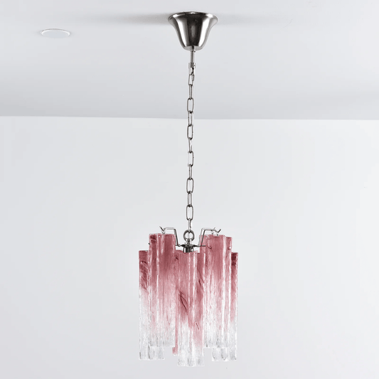 Rosatina Elegant Glass Chandelier with Adjustable Height & Crystal Acc