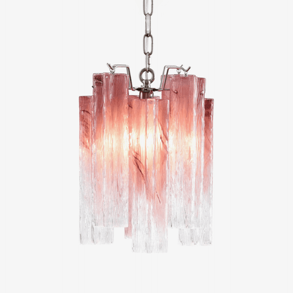 Rosatina Elegant Glass Chandelier with Adjustable Height & Crystal Acc