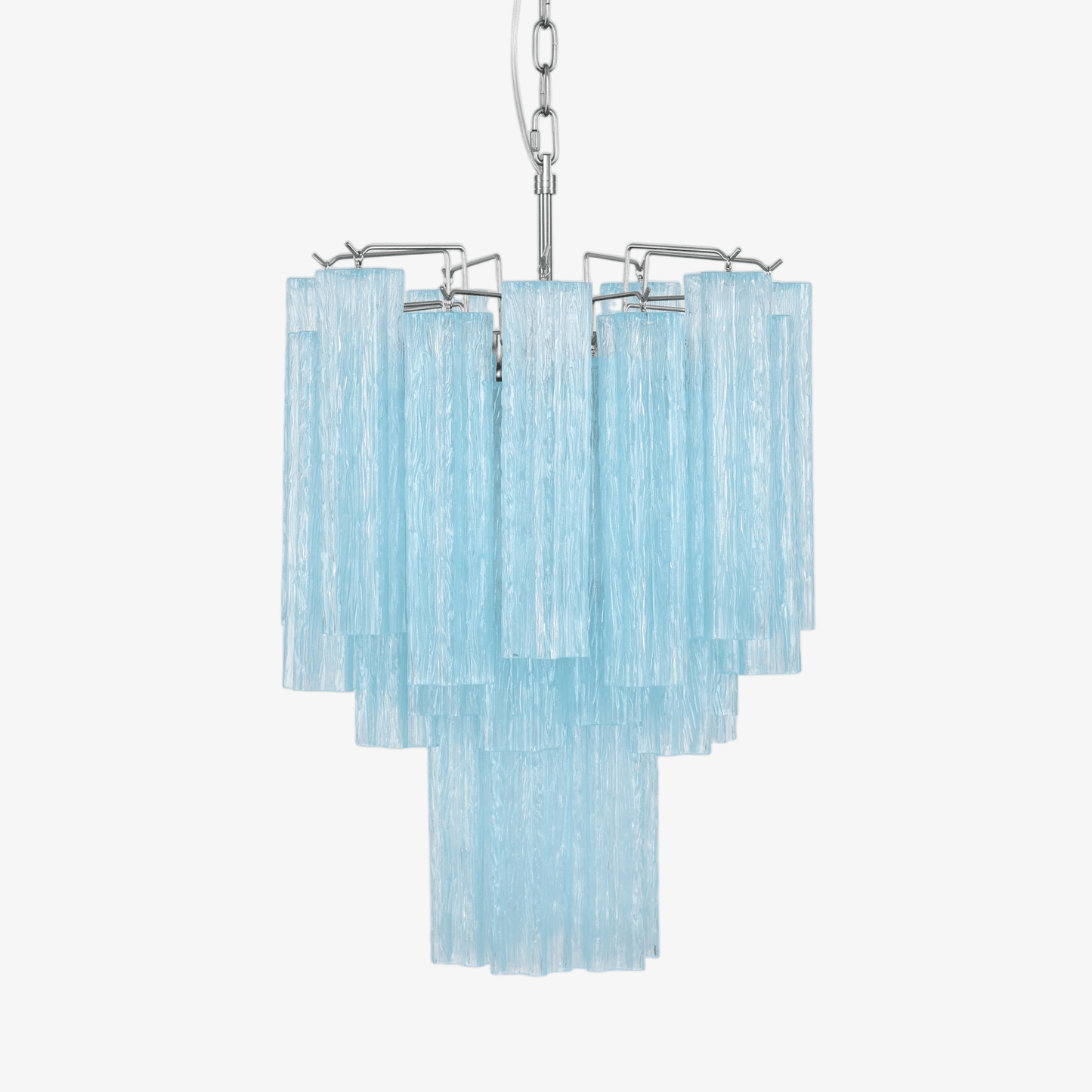Azzura Modern Glass Chandelier with Adjustable Height and LED Lighting