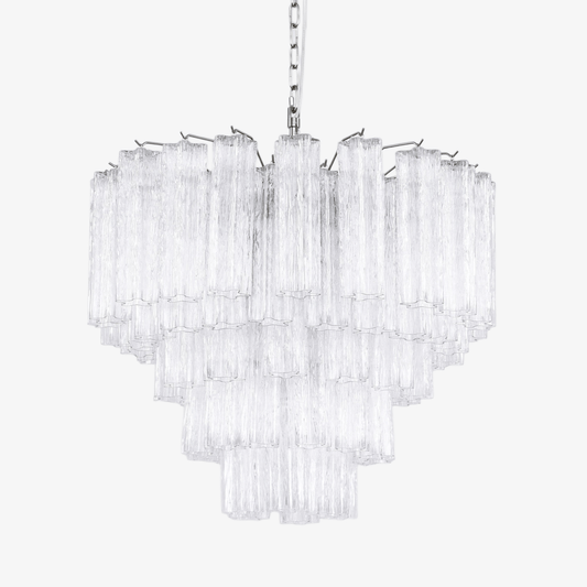 Lucente Glass Chandelier - Elegant Design with Adjustable Height & LED