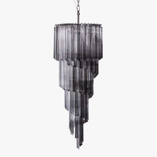 Lucente Noir Spiral Chandelier - Elegant Design with Adjustable Height