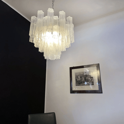 Elegant Glass Tubes Chandelier with Adjustable Height and Energy-Effic