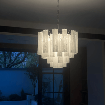 Elegant Glass Tubes Chandelier with Adjustable Height and Energy-Effic