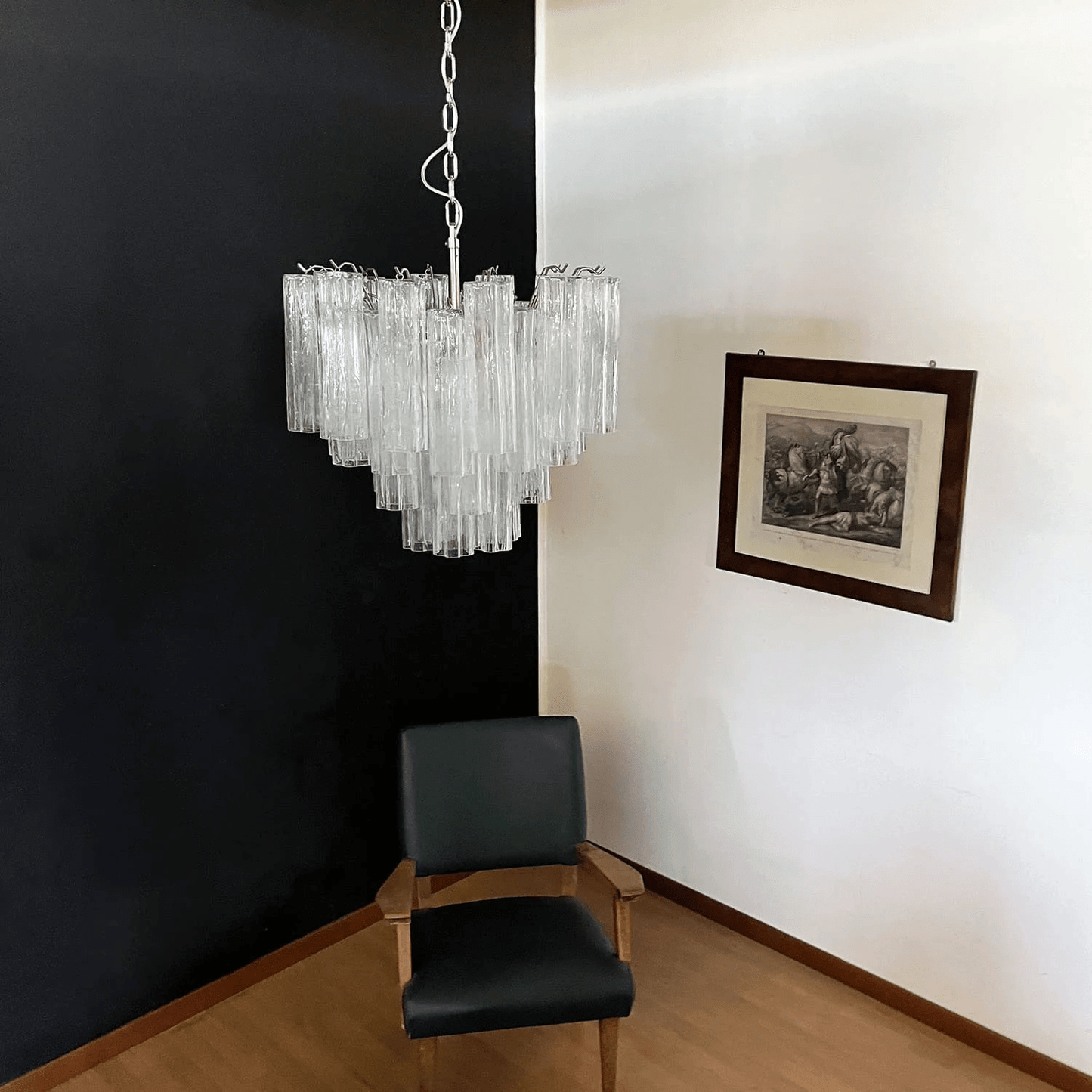 Elegant Glass Tubes Chandelier with Adjustable Height and Energy-Effic