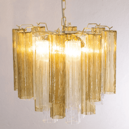 Elegant Glass Tubes Chandelier with Adjustable Height and Energy-Effic