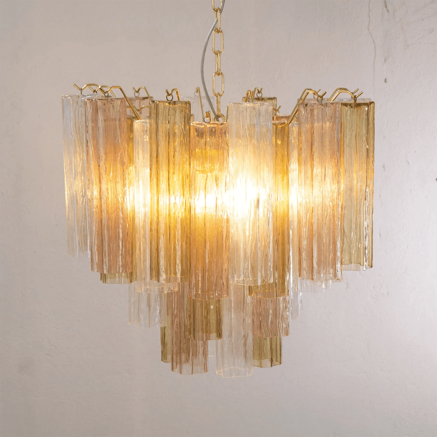 Elegant Glass Tubes Chandelier with Adjustable Height and Energy-Effic