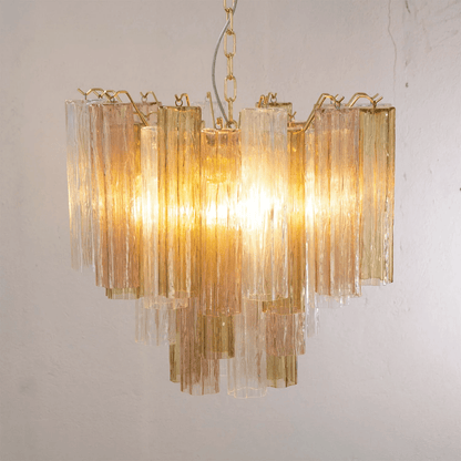 Elegant Glass Tubes Chandelier with Adjustable Height and Energy-Effic