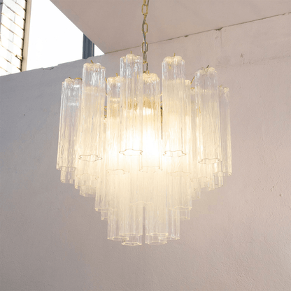 Elegant Glass Tubes Chandelier with Adjustable Height and Energy-Effic