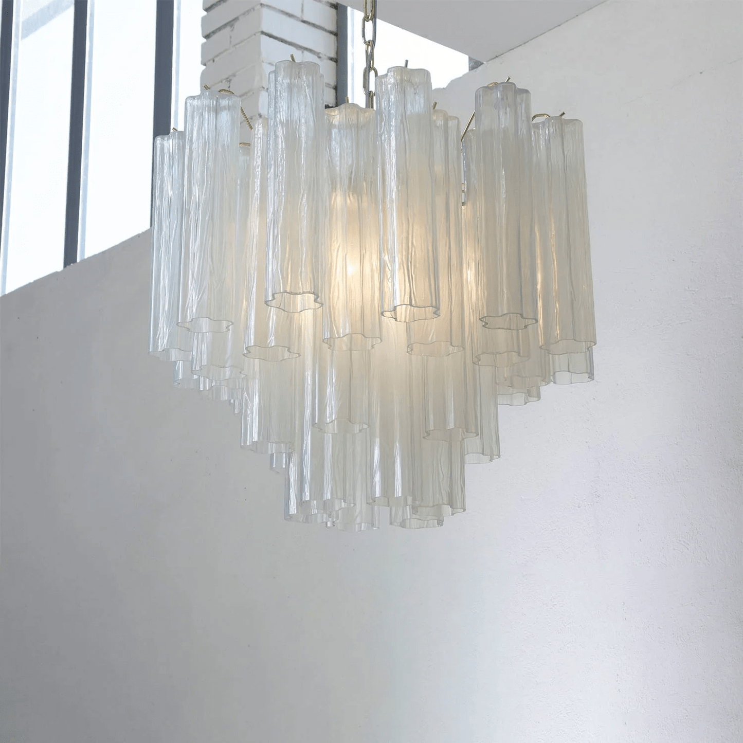 Elegant Glass Tubes Chandelier with Adjustable Height and Energy-Effic