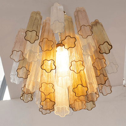 Elegant Glass Tubes Chandelier with Adjustable Height and Energy-Effic