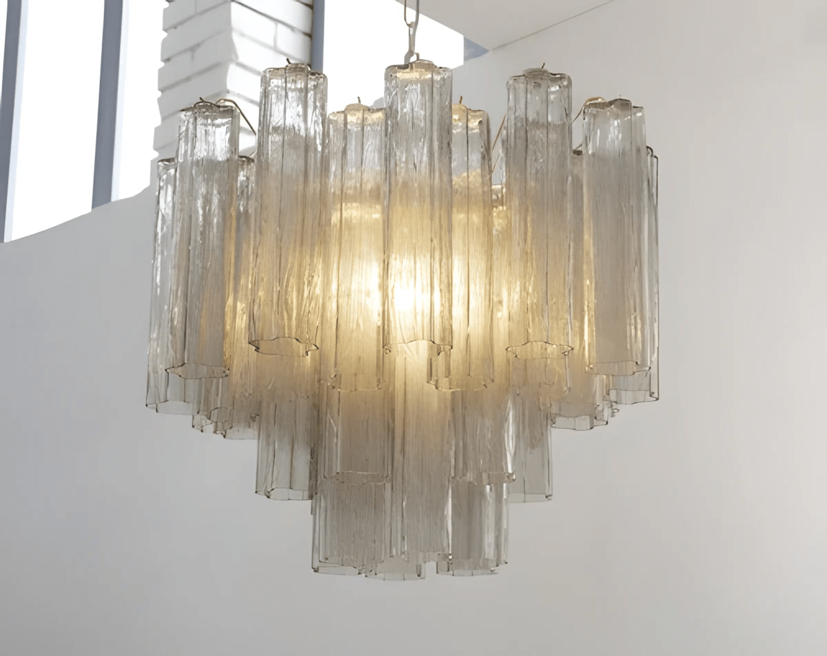 Elegant Glass Tubes Chandelier with Adjustable Height and Energy-Effic