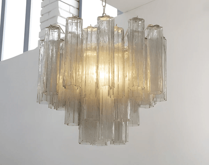 Elegant Glass Tubes Chandelier with Adjustable Height and Energy-Effic