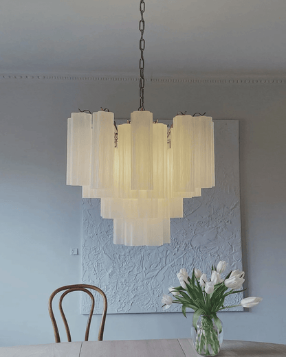 Elegant Glass Tubes Chandelier with Adjustable Height and Energy-Effic