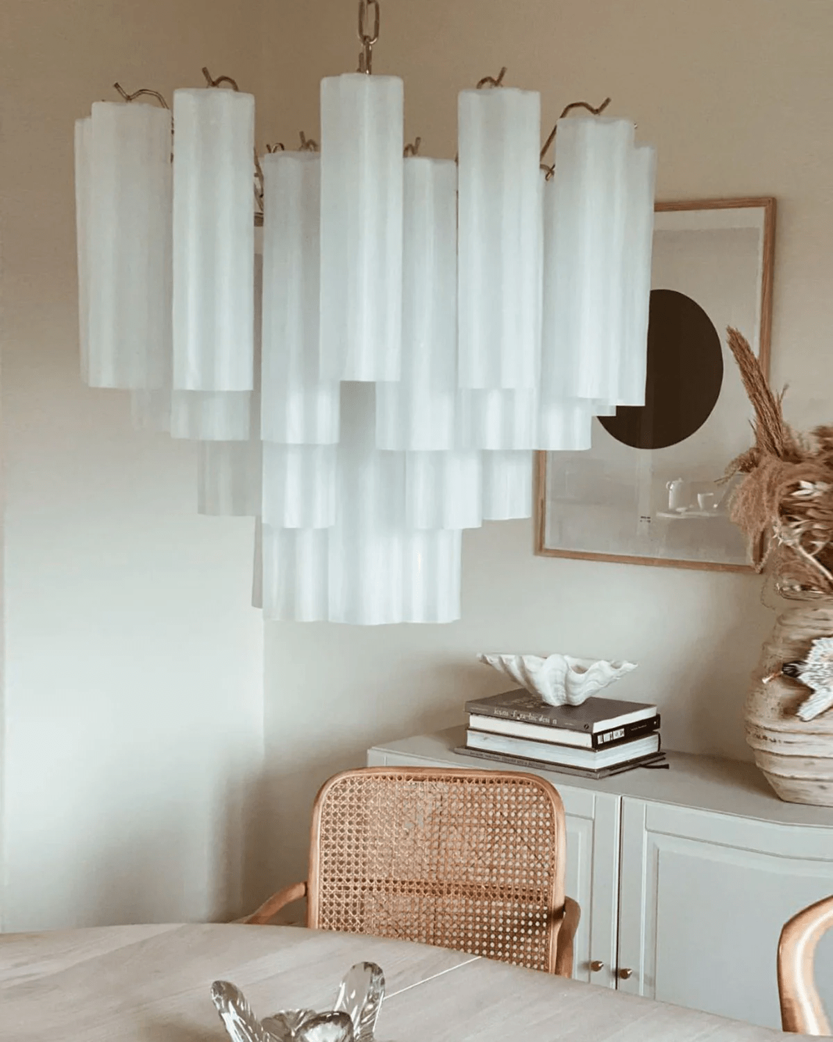 Elegant Glass Tubes Chandelier with Adjustable Height and Energy-Effic