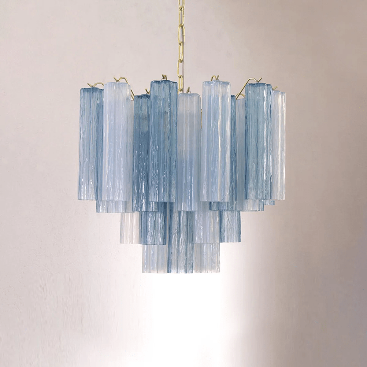 Elegant Glass Tubes Chandelier with Adjustable Height and Energy-Effic