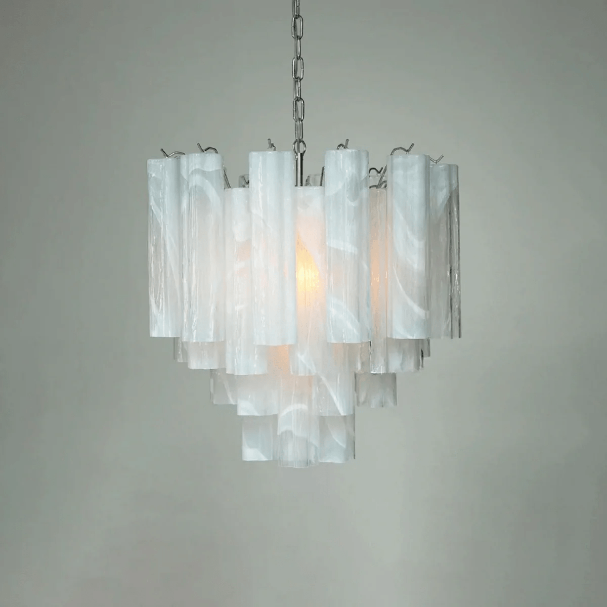 Elegant Glass Tubes Chandelier with Adjustable Height and Energy-Effic