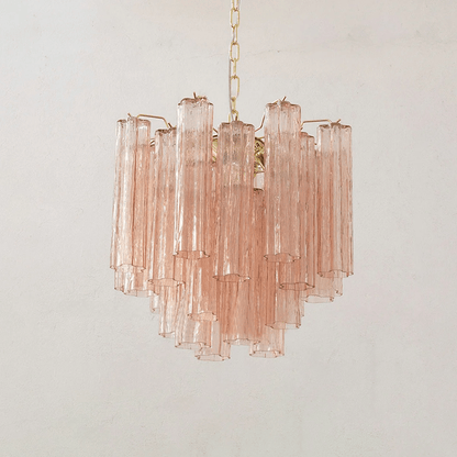 Elegant Glass Tubes Chandelier with Adjustable Height and Energy-Effic