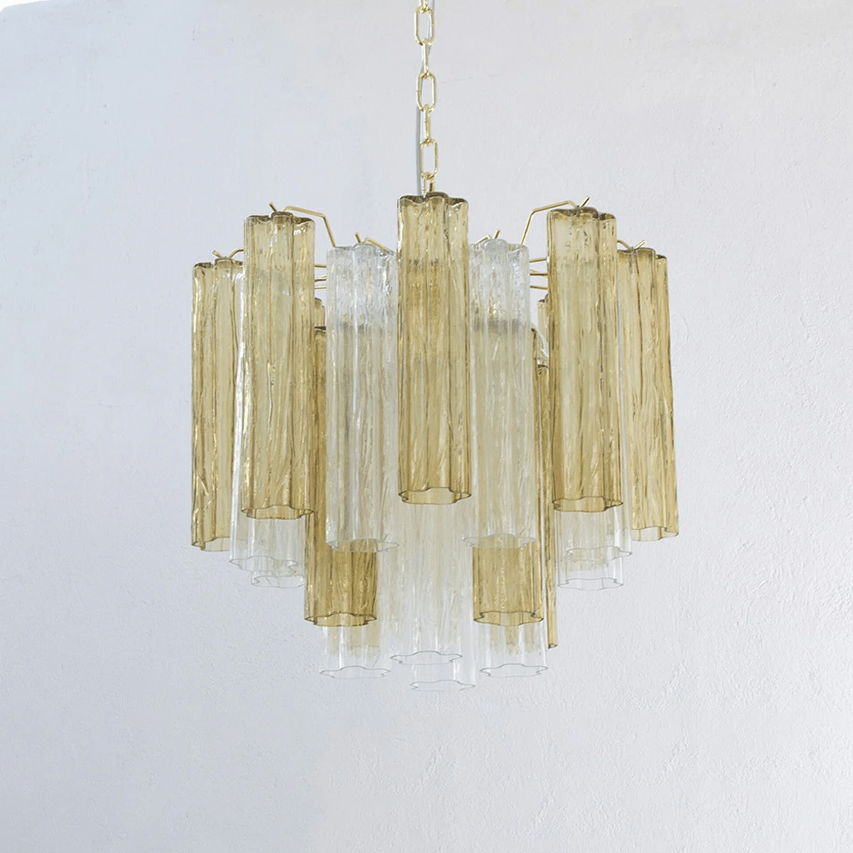 Elegant Glass Tubes Chandelier with Adjustable Height and Energy-Effic