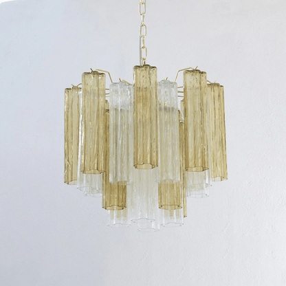 Elegant Glass Tubes Chandelier with Adjustable Height and Energy-Effic