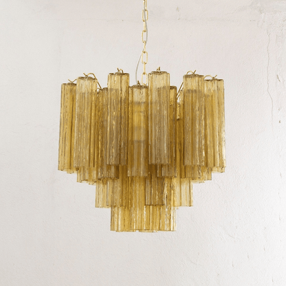 Elegant Glass Tubes Chandelier with Adjustable Height and Energy-Effic