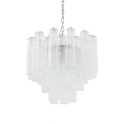 Elegant Glass Tubes Chandelier with Adjustable Height and Energy-Effic