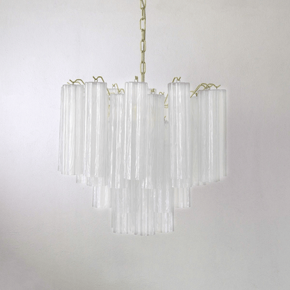 Elegant Glass Tubes Chandelier with Adjustable Height and Energy-Effic