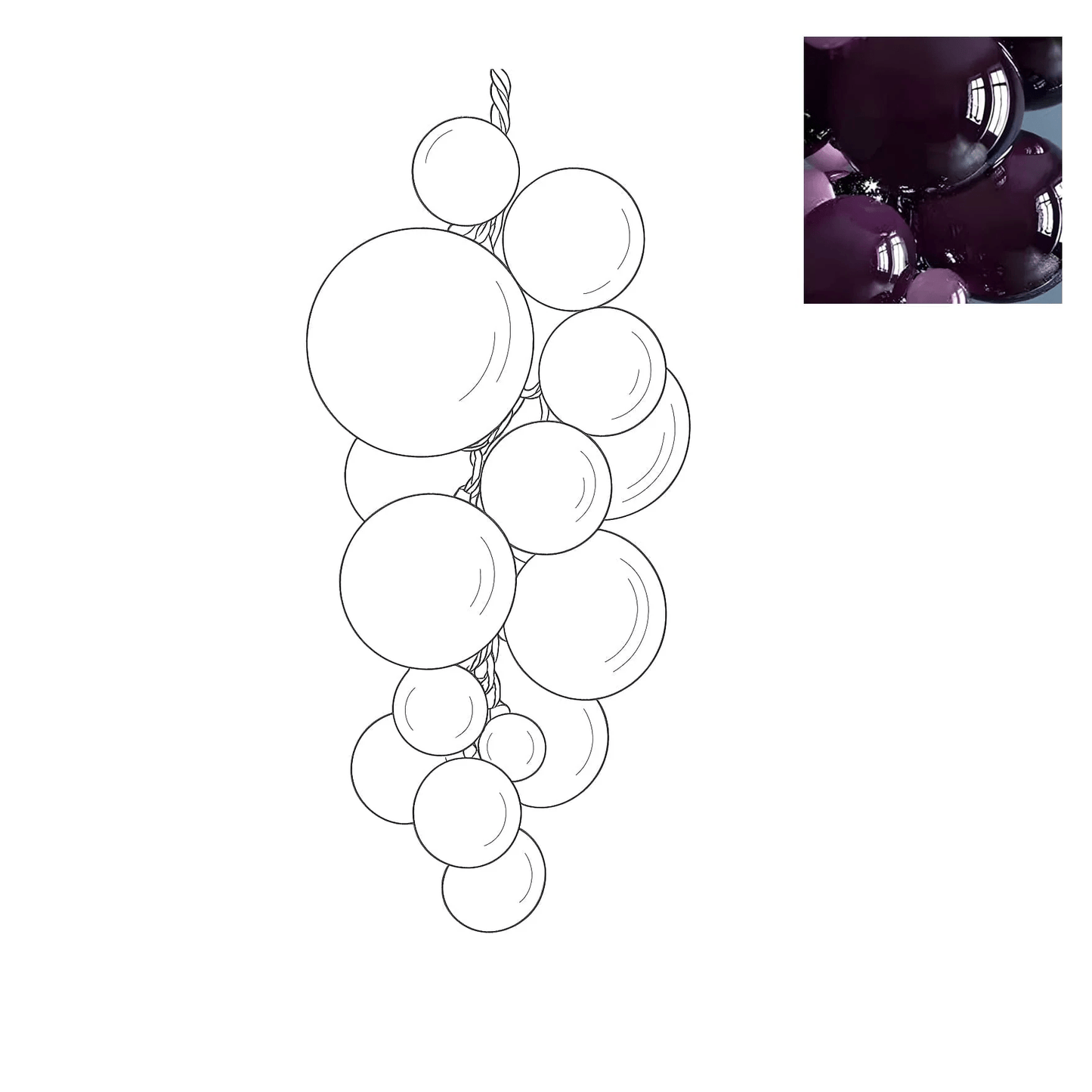 Velymo Grapetta Chandelier - Elegant Design with Adjustable Brightness