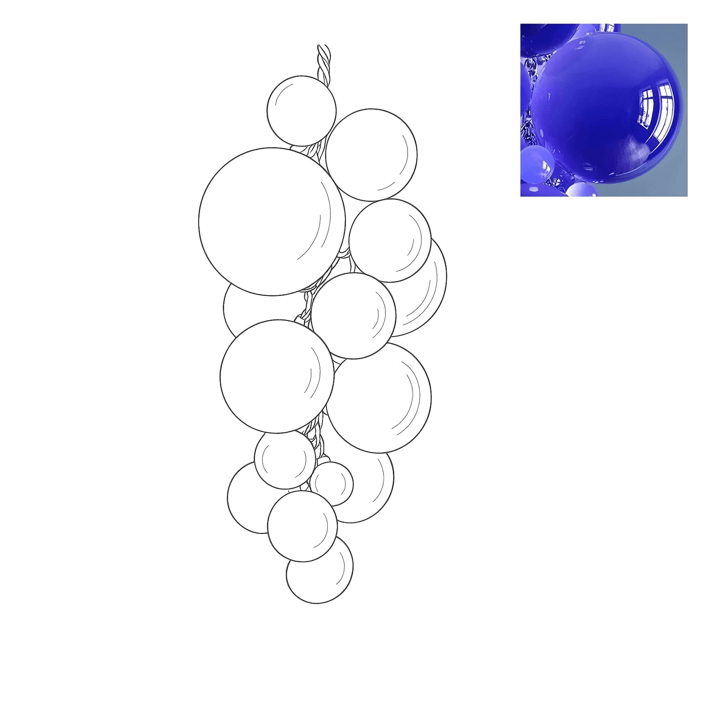 Velymo Grapetta Chandelier - Elegant Design with Adjustable Brightness