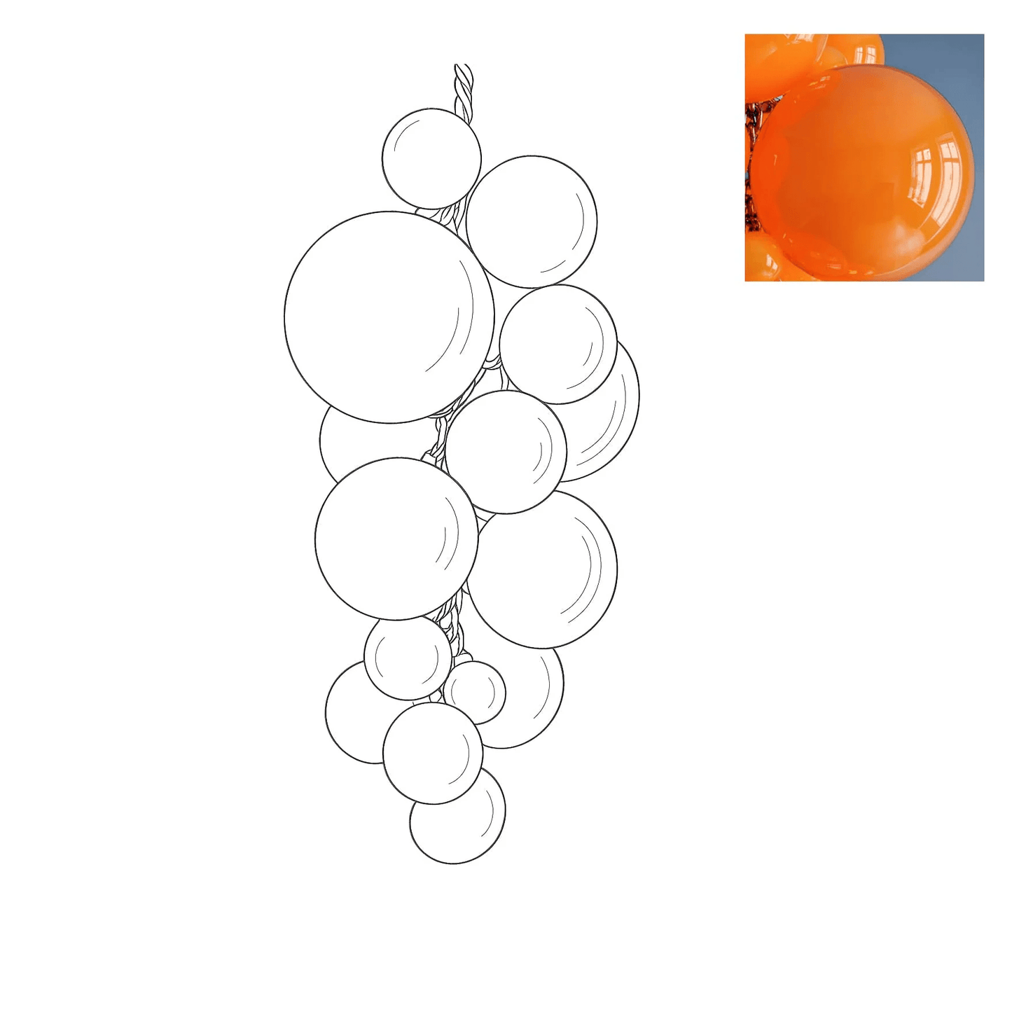 Velymo Grapetta Chandelier - Elegant Design with Adjustable Brightness