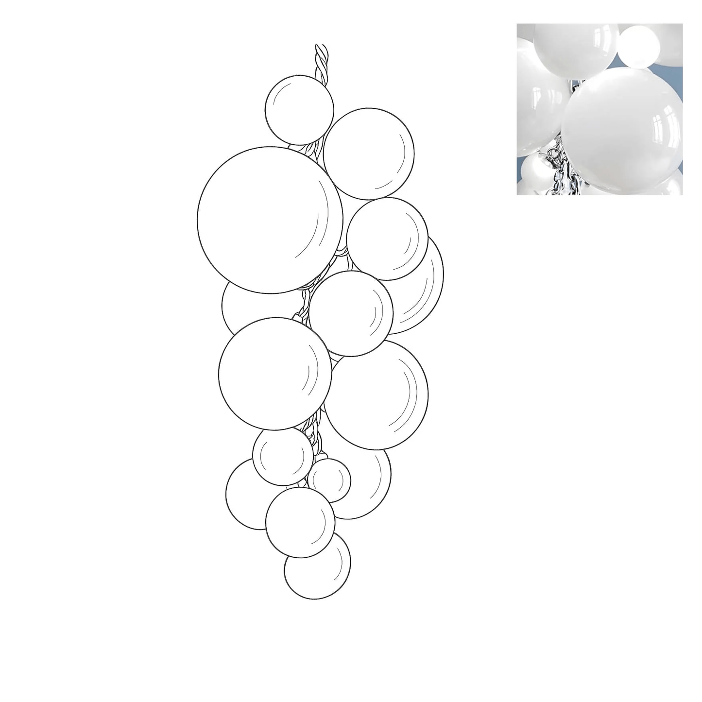 Velymo Grapetta Chandelier - Elegant Design with Adjustable Brightness