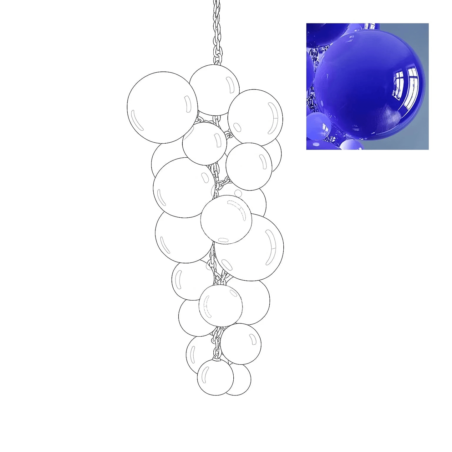 Velymo Grapetta Chandelier - Elegant Design with Adjustable Brightness