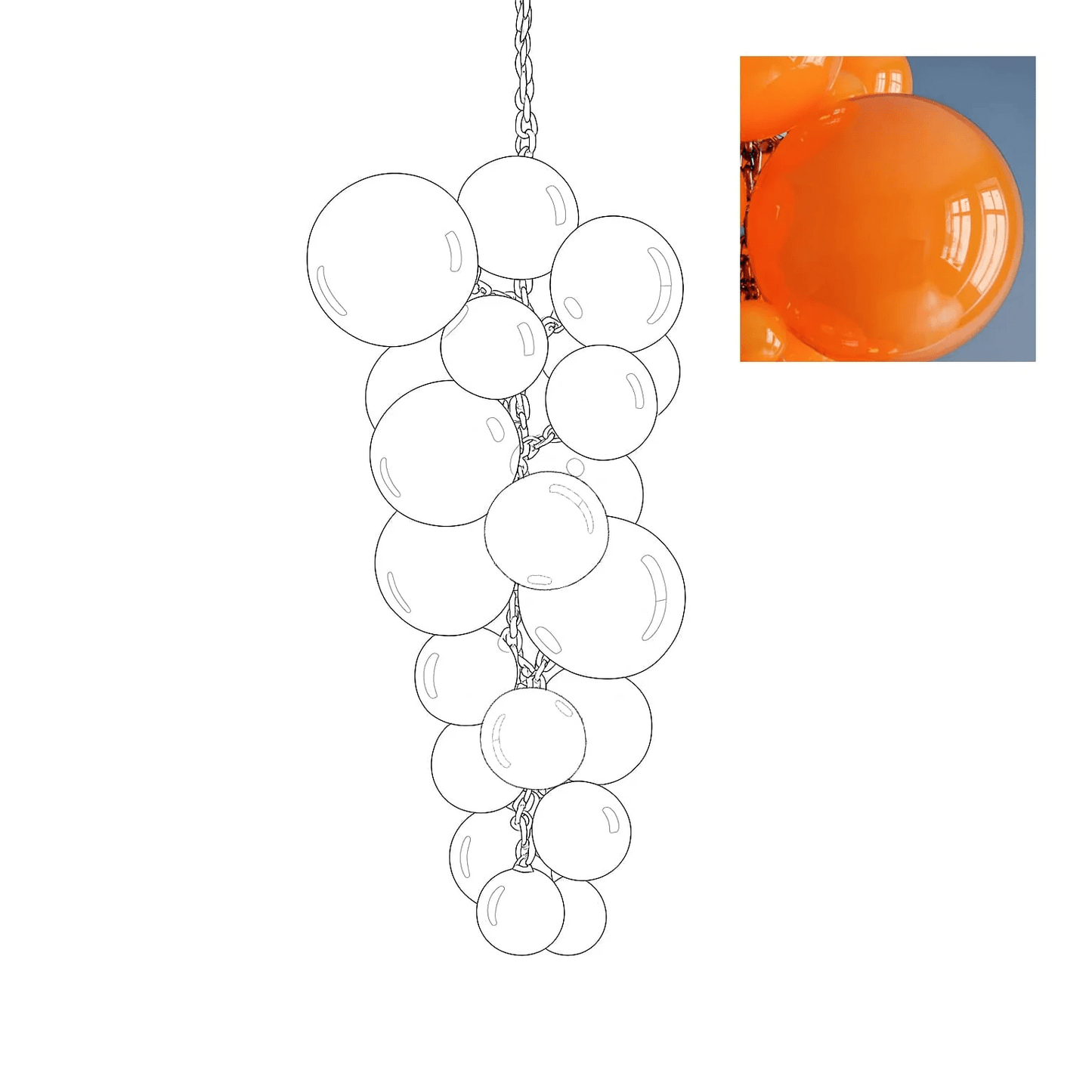 Velymo Grapetta Chandelier - Elegant Design with Adjustable Brightness
