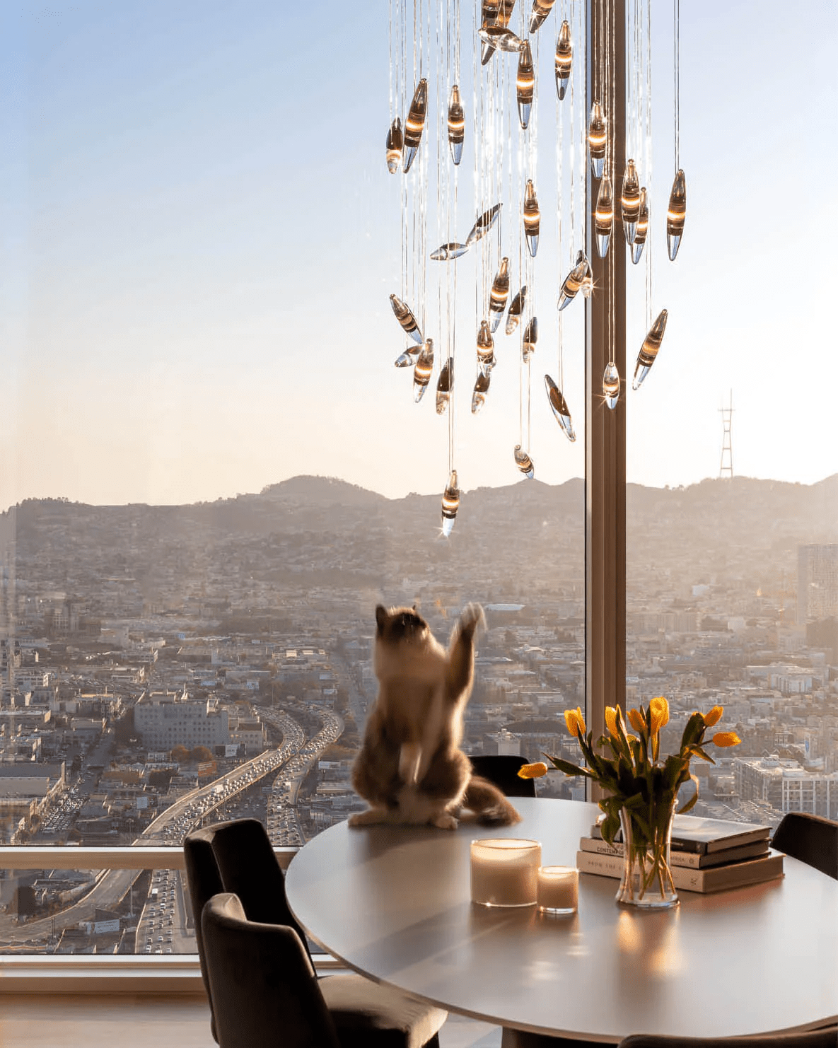 Elegant Moonlight Whispers Chandelier with Adjustable Brightness & Cry