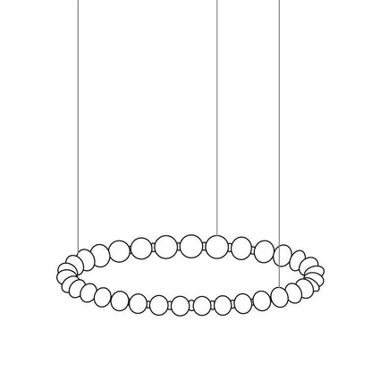 Elegant Pearl Ball Chandelier Necklace - Adjustable Length, Durable De
