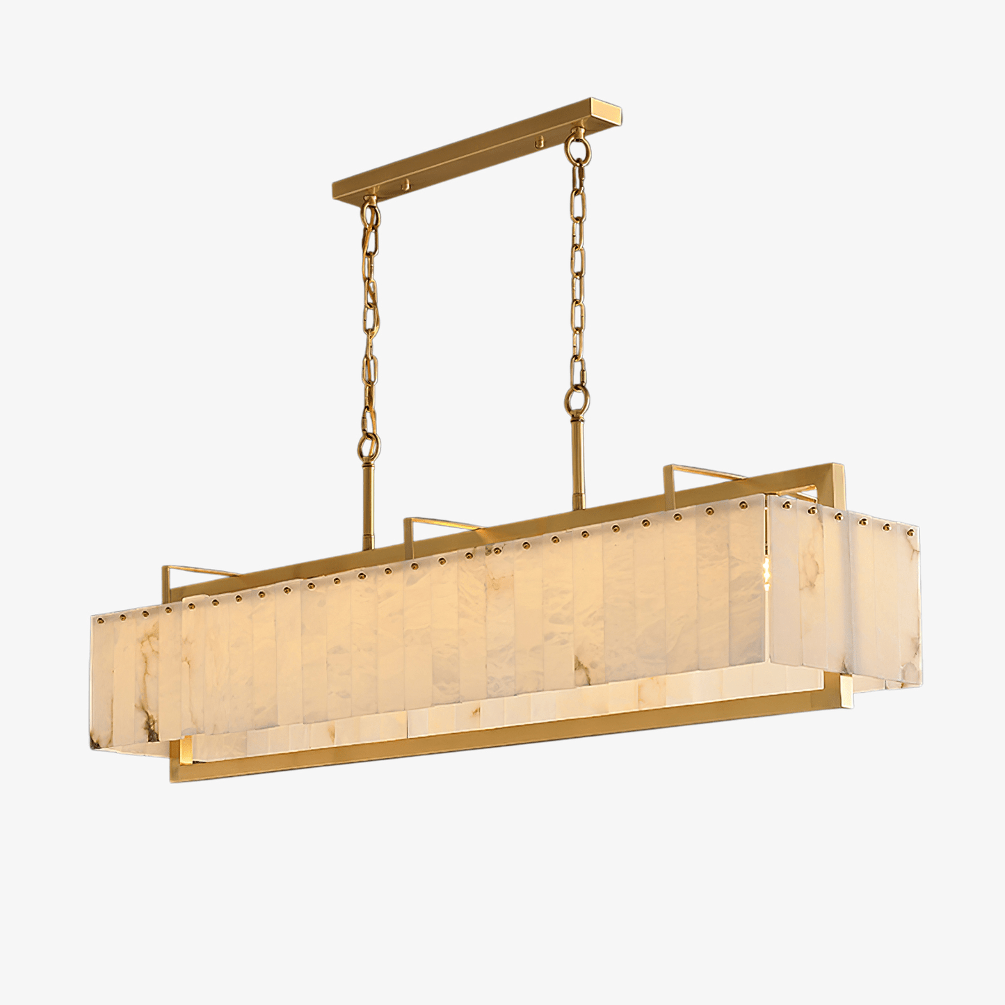 Solstice Alabaster Chandelier - Elegant Design, Adjustable Height