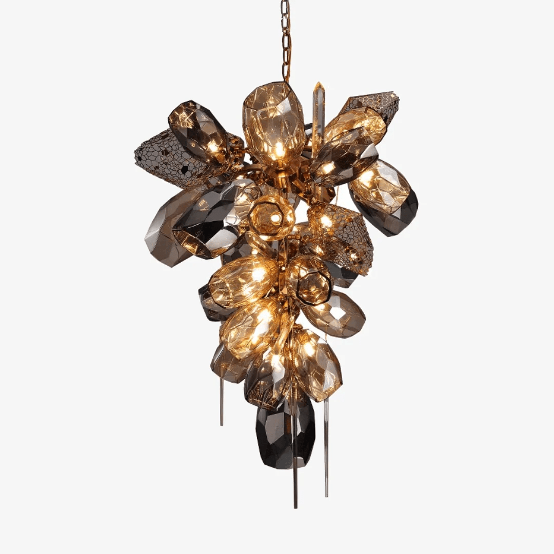 Elegant Modern Art Glass Crystal Chandelier with Adjustable Height and