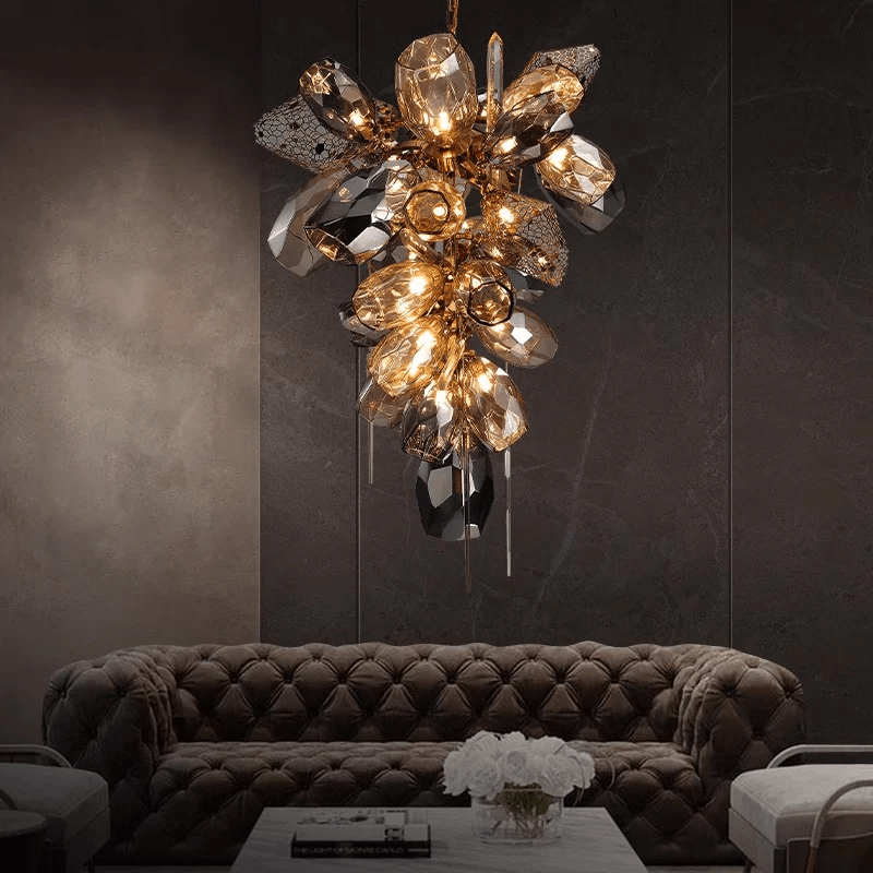 Elegant Modern Art Glass Crystal Chandelier with Adjustable Height and