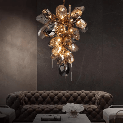 Elegant Modern Art Glass Crystal Chandelier with Adjustable Height and