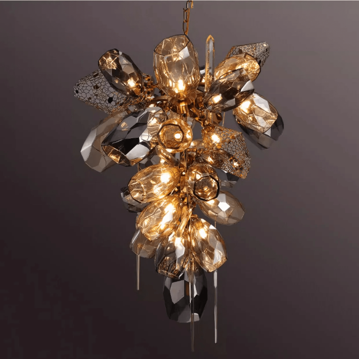 Elegant Modern Art Glass Crystal Chandelier with Adjustable Height and
