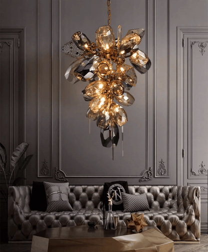 Elegant Modern Art Glass Crystal Chandelier with Adjustable Height and
