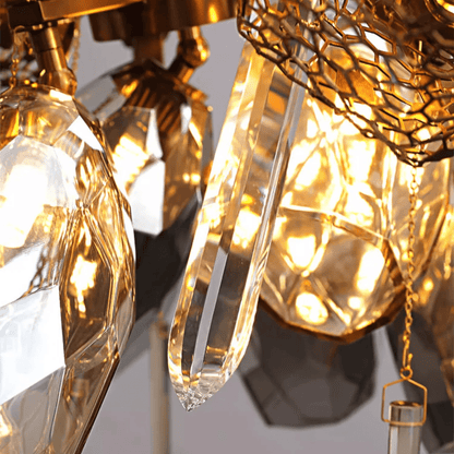 Elegant Modern Art Glass Crystal Chandelier with Adjustable Height and