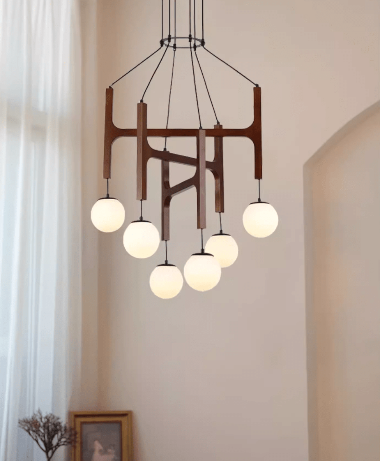 Lunna Orb Chandelier - Modern Design with Adjustable Height & LED Ligh