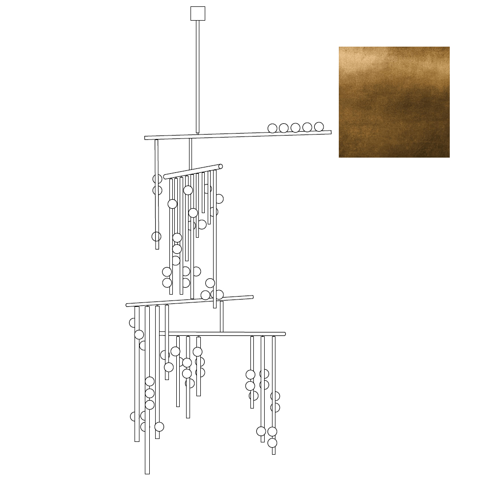 Elegant Brass Glass Drop Chandelier with Adjustable Height & LED Compa