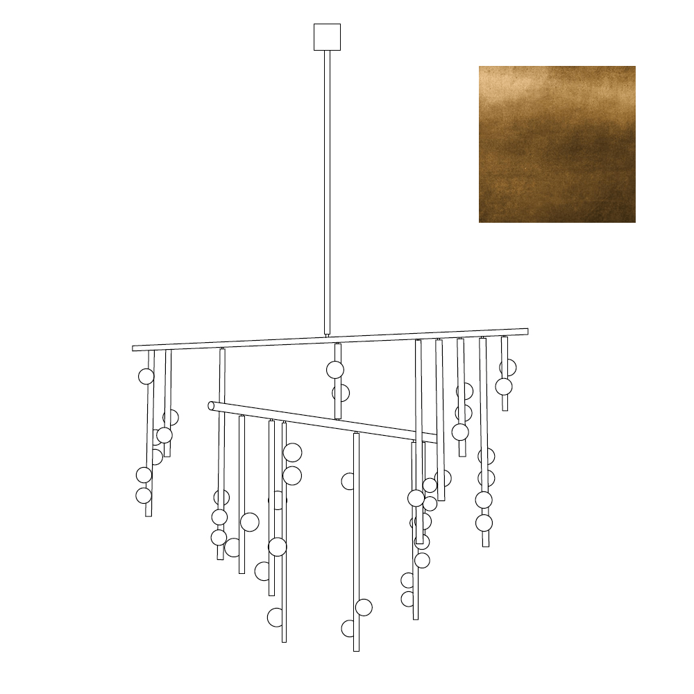 Elegant Brass Glass Drop Chandelier with Adjustable Height & LED Compa